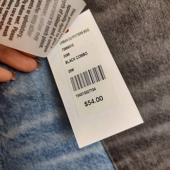 BDG Pax High Rise Denim Shorts Color Block Urban Outfitters Size 29 - Picture 5 of 12